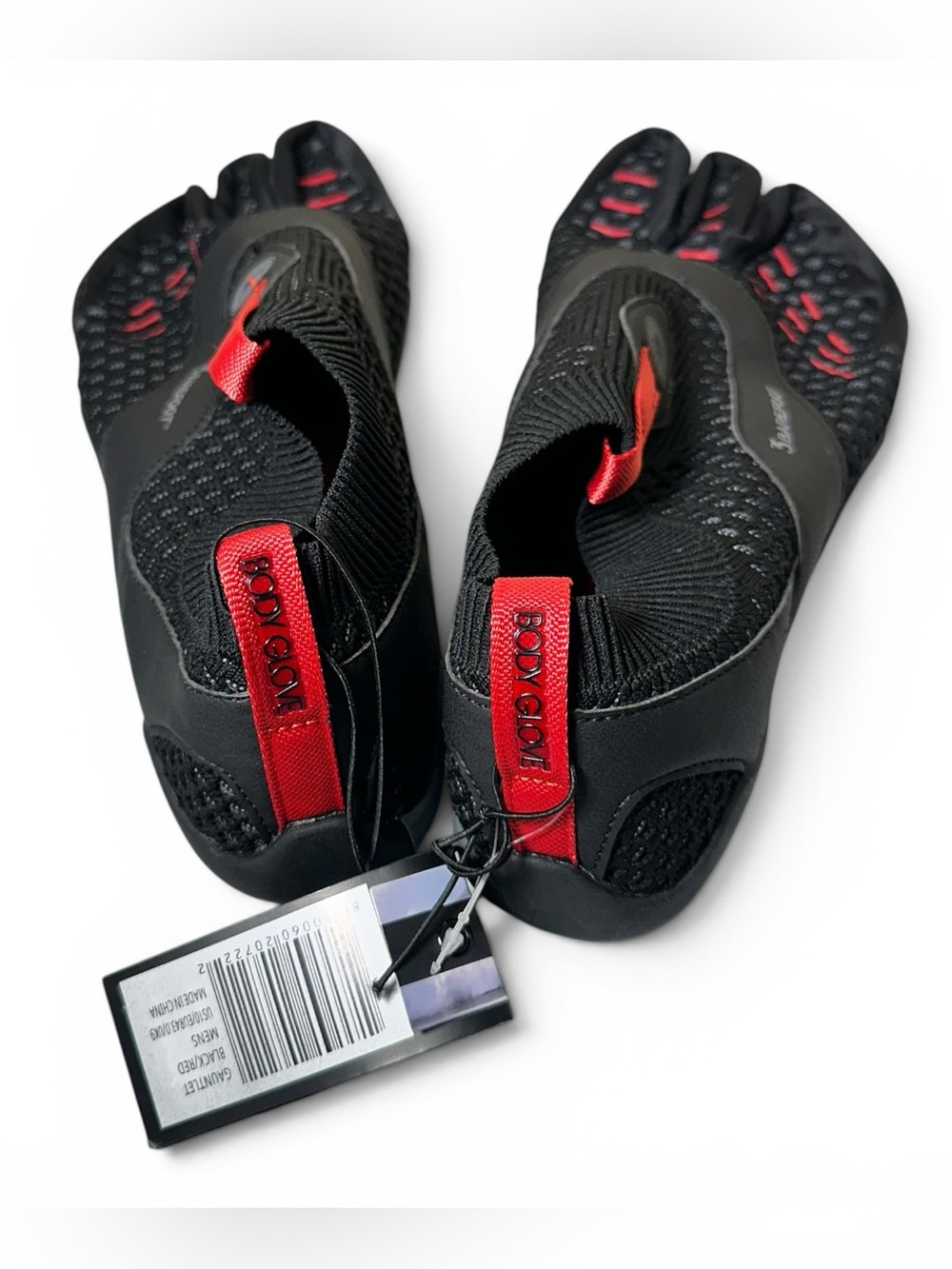 Body Glove 3T Barefoot Gauntlet Water Shoes Mens, Black/Red Hydro Knit - Picture 14 of 16